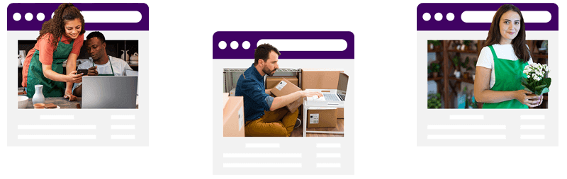 Uma imagem de uma coleção de diferentes sites de vários profissionais diferentes.
