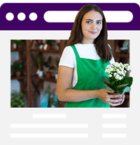 Uma imagem ilustrativa de um site de uma floricultura