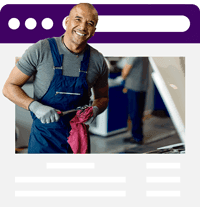 Uma imagem ilustrativa de um site de um mecânico de automóveis