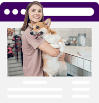 Uma imagem ilustrativa de um site de uma veterinária.